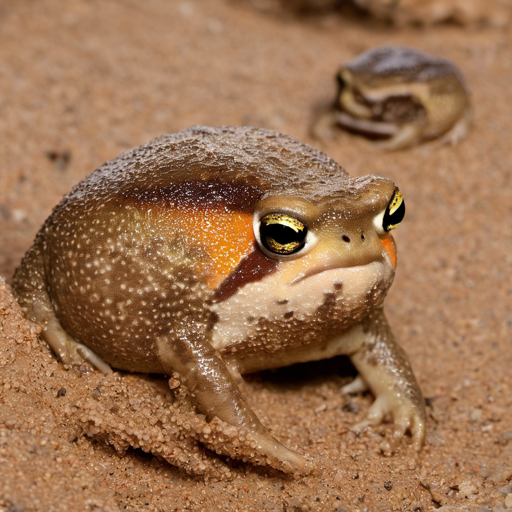 rain frog  <lora:Rain Frog SDXL:1>, in a  desert, water