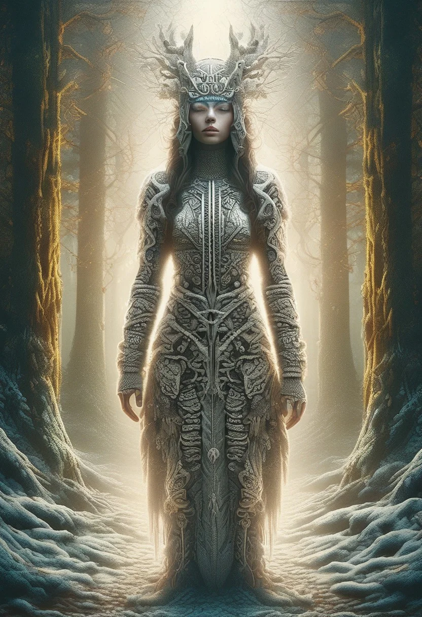 (a forest, tree:1.3) ChristmasSweater, (no humans:1.4), forest nature, lots of details, beautifully lit, a fine art painting by drew struzan and karol bak, gothic art, dark and mysterious, ilya kuvshino,