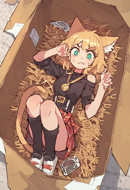 cute catgirl in a cardboard box
score_8_up <lora:last-000005:1>