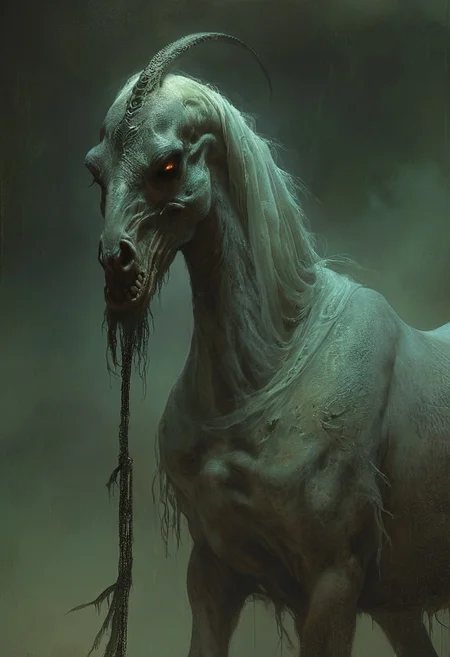 divinity's creature, an Arabian nightmare, novuschroma38, detailed, high resolution, eerie, atmospheric, foreboding, unsettling