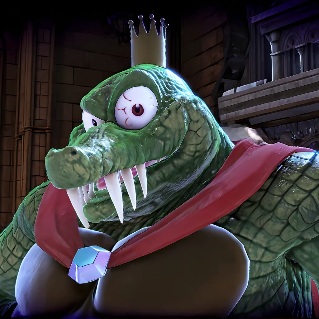 kingkroolXL closeup, <lora:King_K_Rool_XL:.8>, (masterpiece, intricate:1.3)