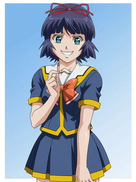 source_anime, score_9, <lora:kitamilast:0.8> hskitami, school uniform, smile