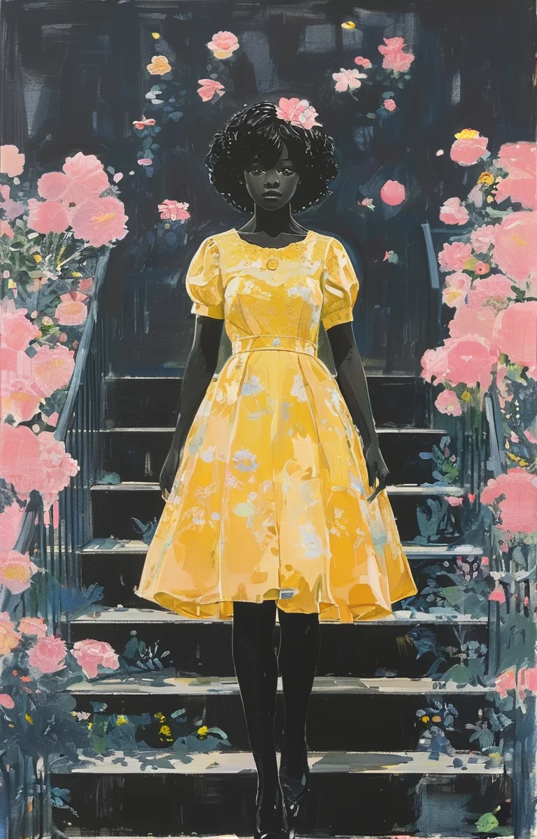 masterpiece,best quality,<lora:tbh268-sdxl:0.9>,illustration,style of Kerry James Marshall portrait of idolmaster cinderella girls,
