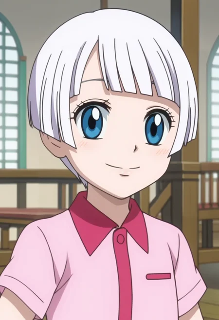 source_anime,anime screencap, anime coloring,intricate details,rating_safe, masterpiece, best quality,
(best quality, absurd res, ultra detailed),,(4 finger:0.5),1girl, ((solo)), good eyes,perfect eyes,,detailed eyes, zPDXLxxx , zPDXL3, OverallDetail,detailed, detailed face
BREAK
solo,indoors,standing, front view,upper body,
lisanna, blue eyes, white hair, short hair, blunt bangs, pink shirtdress, shirtdress, short sleeves,
smile
, <lora:add-detail-xl:5> <lora:lisanna:0.8>