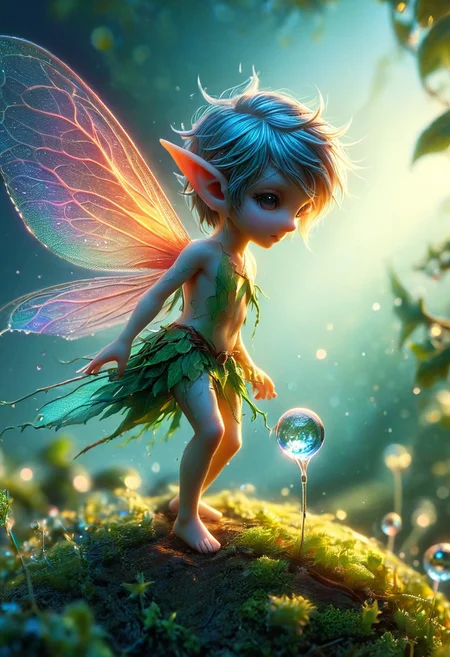 Microfairy, macro photo, man, anime,, (masterpiece, high detail, best quality), sharp,