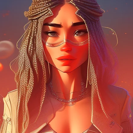 camcorder effect of a substantial, slightly-built, Sick Lobbyist woman, Intricately designed, :<, with brown braids wearing corsage , digital art, highly detailed, fine detail, intricate, outrun, vaporware