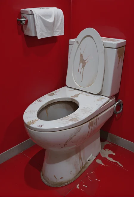 ,ruanyi1219,still life,Dirty Toilet Bowl,red background,toilet,
no humans,<lora:1219 Dirty Toilet Bowl_v1_pony:1>, score_9,score_8_up,score_7_up,,8k,1girl,solo,,