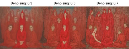 a pastel and pencil painting of a group of people dressed in red sitting on the ground, group of people huggled in the center, by Austin Osman Spare and Ernst Fuchs, modernism, standing in a pool of blood, red robes, meret elisabeth oppenheim, detail, style of olidon redon, biblical painting, stained, oil on canvas, art colouring : roberto bernardi, temple made of flesh. <lora:Austin_Osman_Spare_1.1:1>