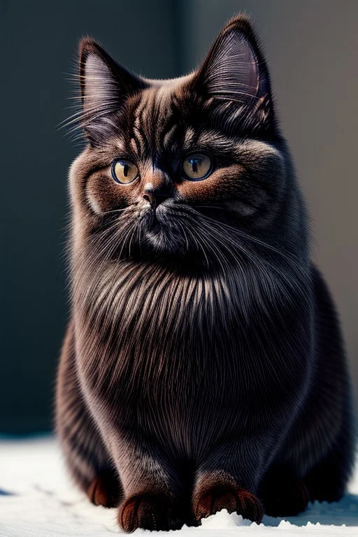beautiful, ((masterpiece, best quality, intricate details:1.2)), persian cat on a snowy day, highres, realistic, UHD, sharp focus, mesmerizing, ultra detailed, high texture resolution, ((breathtaking)), photorealistic, 64k, crisp colors, 32 bit colors, dynamic angle, dynamic light, digital drawing, concept art, amazing composition