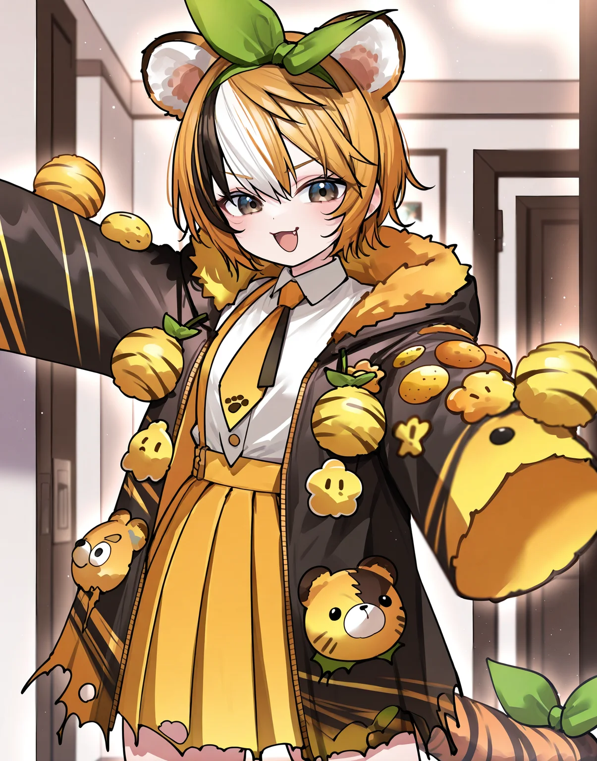 masterpiece, perfect quality, best quality, absolutely eye-catching, absurdres, highres, newest, 1girl, <lora:tomomitorayaIllustriousXL:1>, tomomitoraya, jacket, cowboy shot,