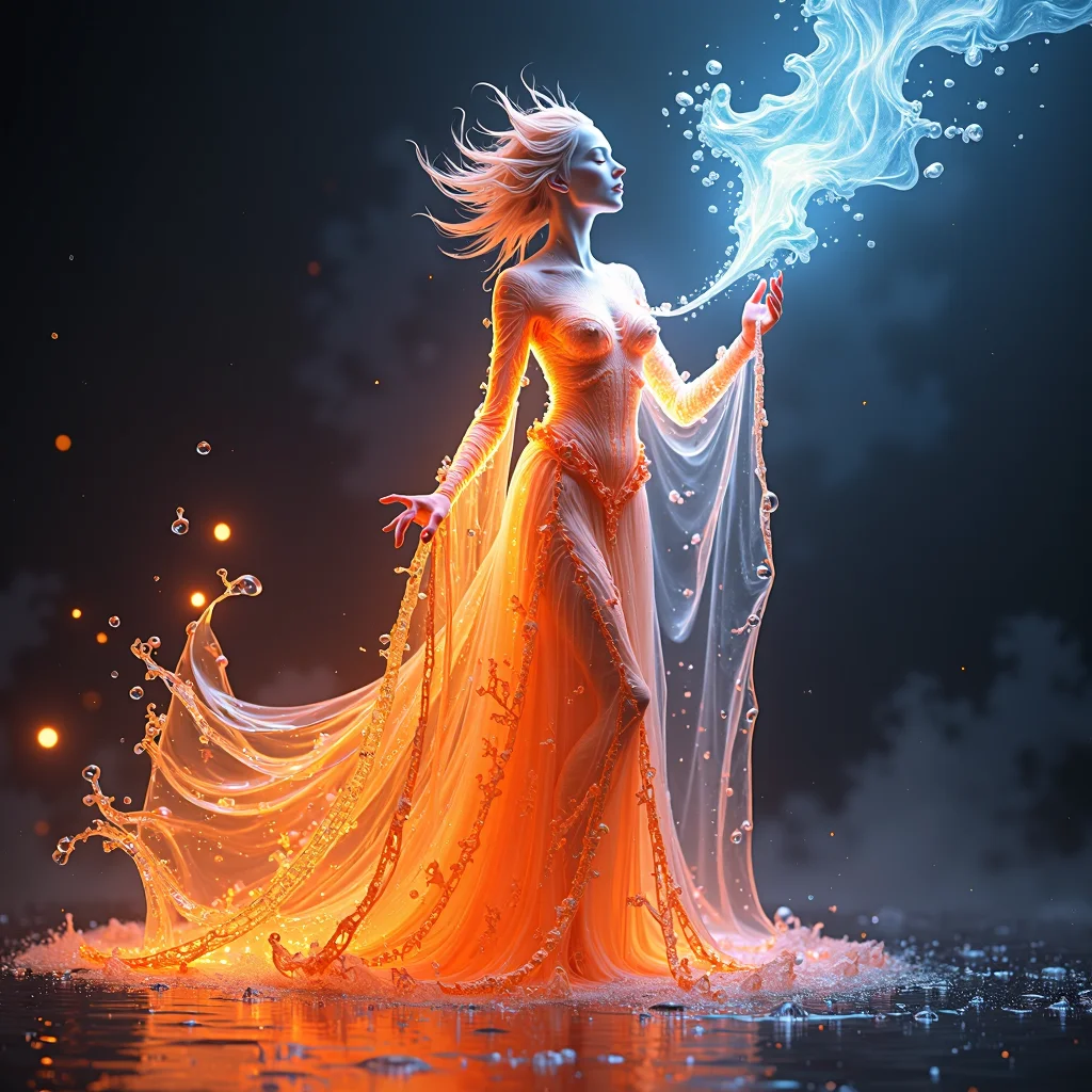 A Waterized Fire<lora:WaterizedFlux_rank4:1>