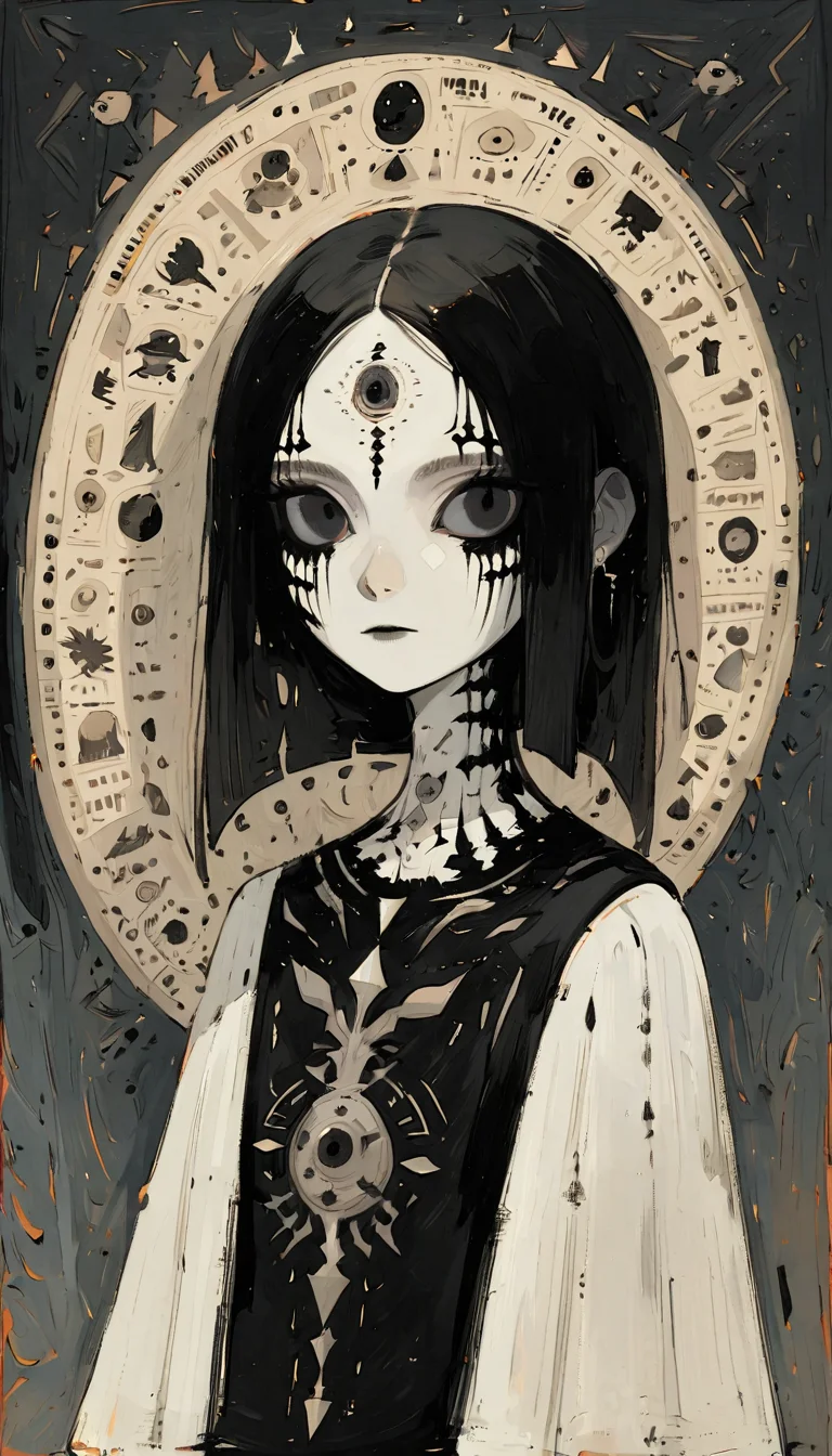 positiv Clip L:
an award-winning close-up, face, skinny, Gothic, woman, sublime ancient illustration of an award-winning, predating human civilization. crude and simple, but also surprisingly beautiful artwork, made by genius primeval artist. best quality, high resolution
positiv Clip G:
an award-winning an impressive close-up of the face of a skinny Gothic woman that captivates the viewer. Her pale, porcelain-like skin appears almost supernatural, while her dark eyes exude depth and penetration , sublime ancient illustration of an award-winning, predating human civilization. crude and simple, but also surprisingly beautiful artwork, made by genius primeval artist. best quality, high resolution