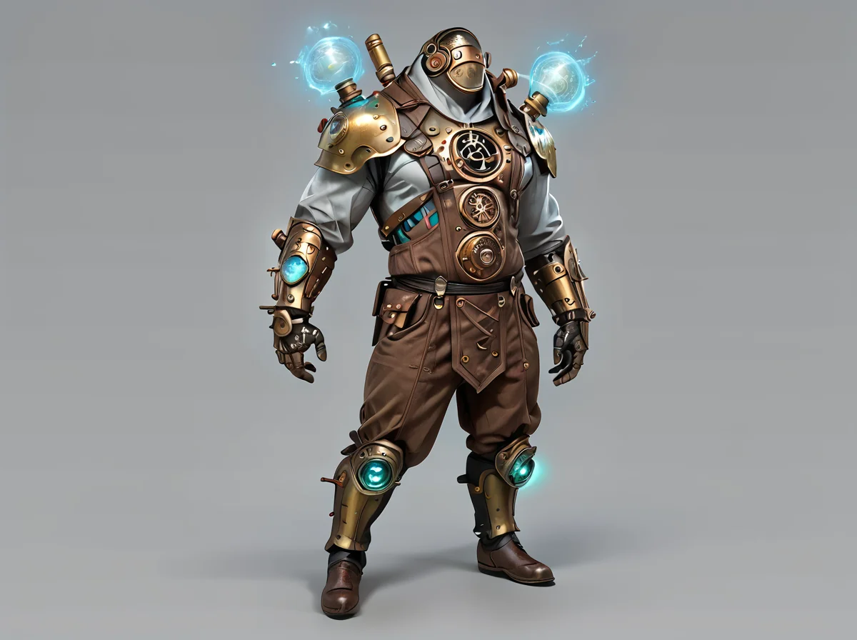 score_9, score_8_up, score_7_up,BREAK overalldetail, <lora:steampunk:0.8>,
steampunk,magitech,, grey background, simple background, standing,