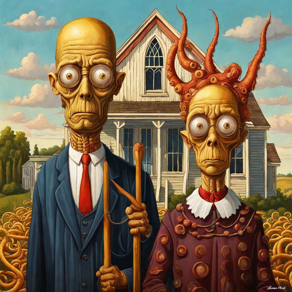 American gothic but the old gods are rising  <lora:Old_gods_rising_SDXL:0.8>
