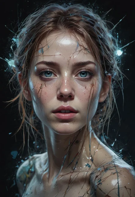 abstract beauty, centered, looking at the camera, approaching perfection, dynamic, moonlight, highly detailed, digital painting, artstation, concept art, smooth, sharp focus, illustration, art by Carne Griffiths and Wadim Kashin