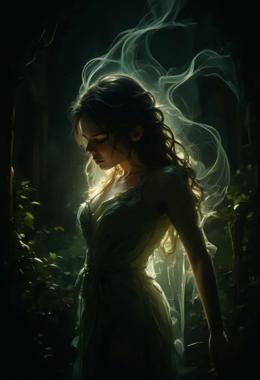 Cinematic style, Illustration, Dramatic Chiaroscuro, Ethereal Beauty, High Resolution,
woman, ambient mysterious light, hyper detailed, highly detailed, insanely detailed, beautiful, realistic, stunning, perfect lighting, mind blowing, award winning