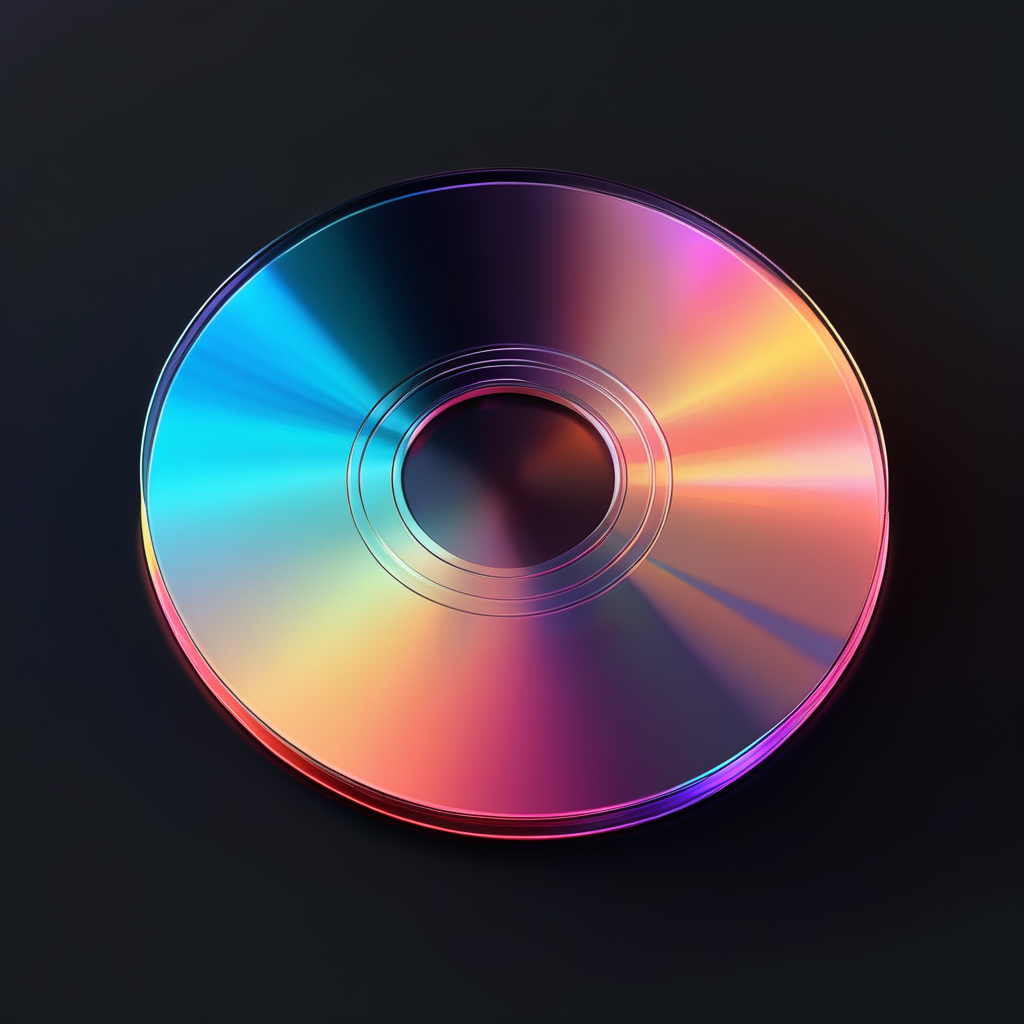 J_icon,a CD,gradient color,black background,