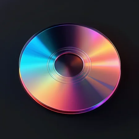 J_icon,a CD,gradient color,black background,