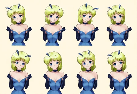 <lora:Pfil_Illustrious-000005:1>1girl, thighhighs, elbow gloves,  Pfil, blonde hair, antennae, fairy, happy,  undressing, (undressing, stripteasing, Pfil, 1girl, blonde hair, fairy, antennae, thighhighs, elbow gloves, undressing, mulitple views, (same pose)
