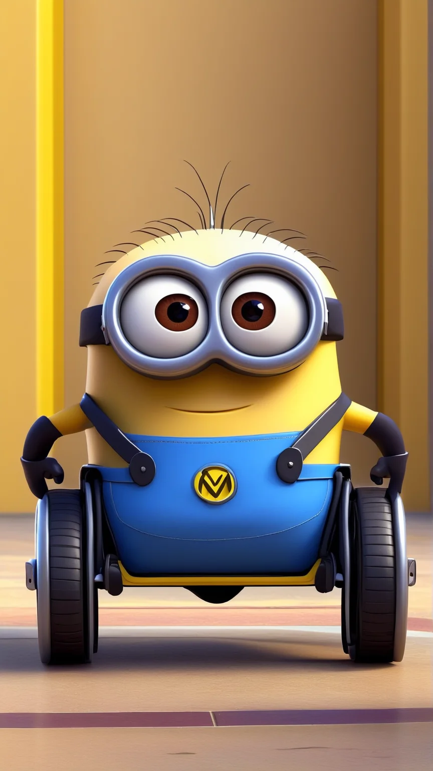 <lora:MinionStyleXL:1.3> MinionStyle Wheelchair as a minion, 3D, pixar, CG, (colorful:1.2)