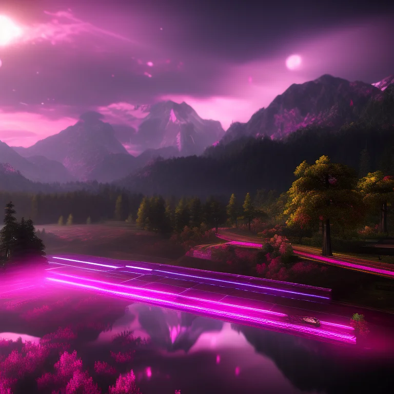 FFbF_effect, animal nature landscape trending on Artstation, 8k, masterpiece, grim yet sparkling atmosphere, Clean lines, atmospheric, elegant, cinematic lighting