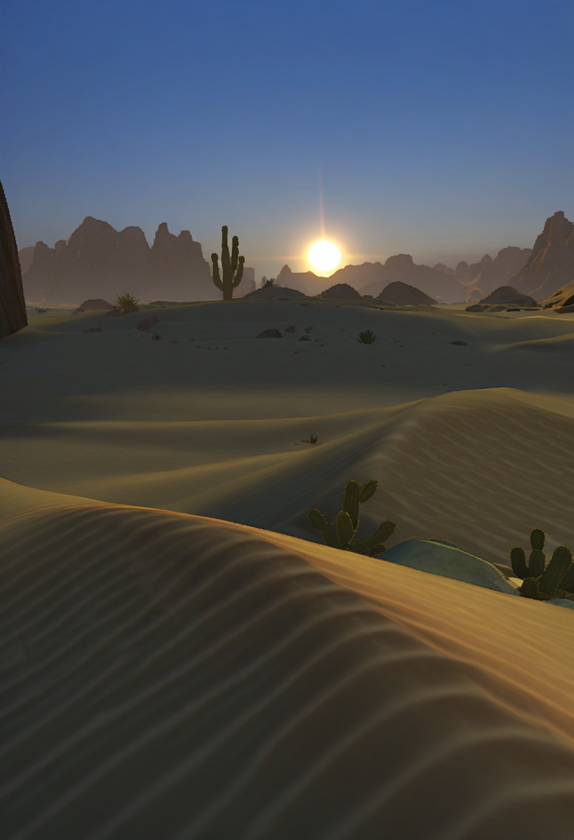 no humans, scenery, desert, sky, sun, cactus, sand,
3D <lora:PS2_Jak3_10:1>