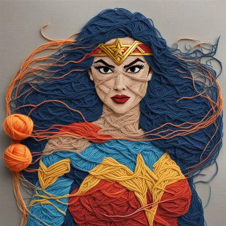 Wonderwoman Yarn art style <lora:SDXL_Yarn_Art_Style:0.8>