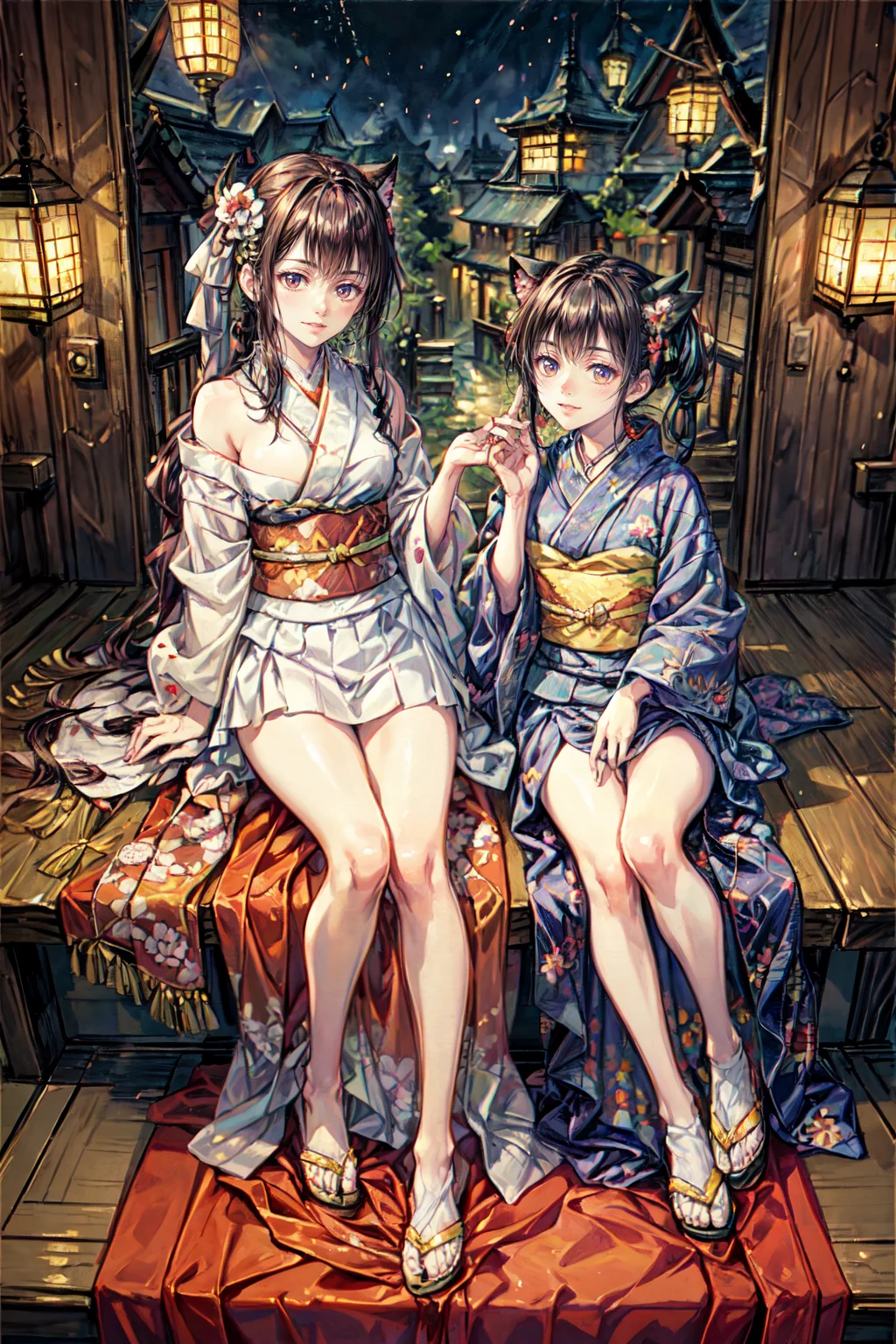 (best quality:1.2), (masterpiece:1.2), (Watercolor style:1.2), (Muted Tone:1.3), Delicate, intricate details, newest, fantasy world, edo period, dark night, midnight, 1girl, seductive, artistic masterpiece, high-leg kimono, bare shoulders, thighs, talking kimono, moving kimono, heated discussion, fun, cats wearing kimono, several cats, at feet, view from above, dynamic angle, dynamic pose, close-up, warm happy reassuring smile, calm soothing look, colorful illustration
watercolor (medium), traditional media, wearing kimono_clothes<lora:style19:0.7>,<lora:realistic_kimono_clothes:0.6>