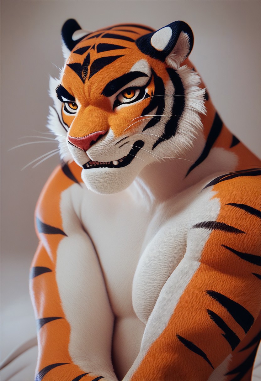 score_9, score_8_up, score_7_up, solo (anthro), tigress