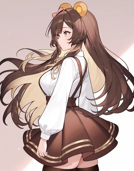 masterpiece, perfect quality, best quality, absolutely eye-catching, absurdres, highres, newest, 1girl, <lora:uguubearIllustriousXL:1>, uguubear, cowboy shot, from side,