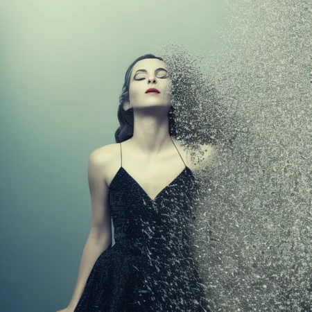 photo of beautiful woman standing, in the style of dispersion, 8k,4k,highres,masterpiece
