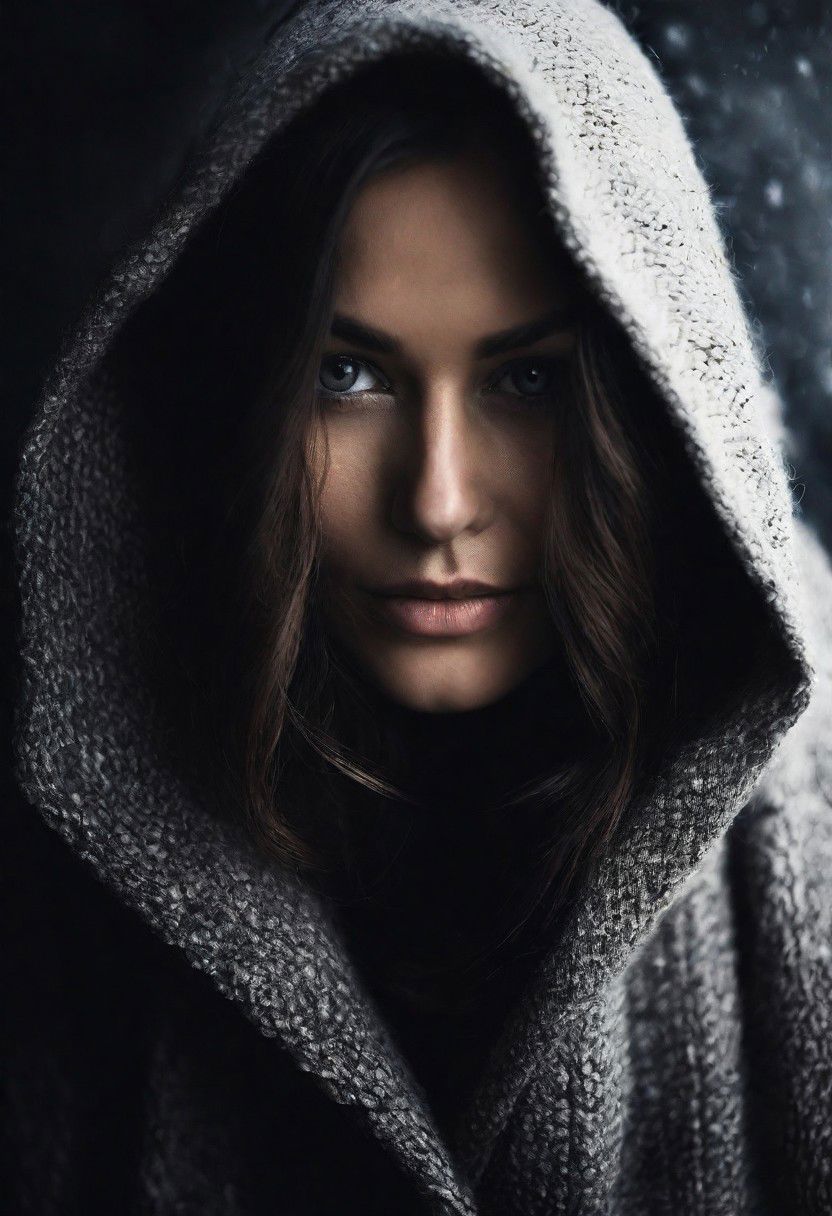 cozy lighting, dark background, portrait, unusual composition, use of negative space, spectral, eye close-up, facial scars