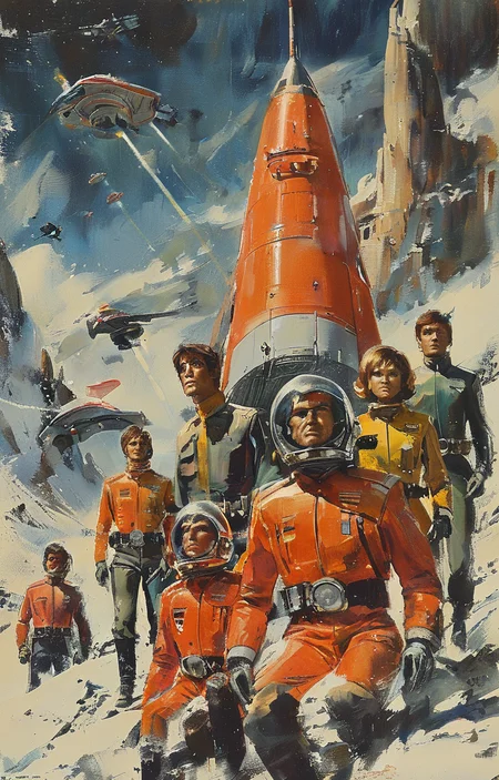 masterpiece,best quality,<lora:tbh315-sdxl:0.9>,illustration,style of Gerry Anderson animals