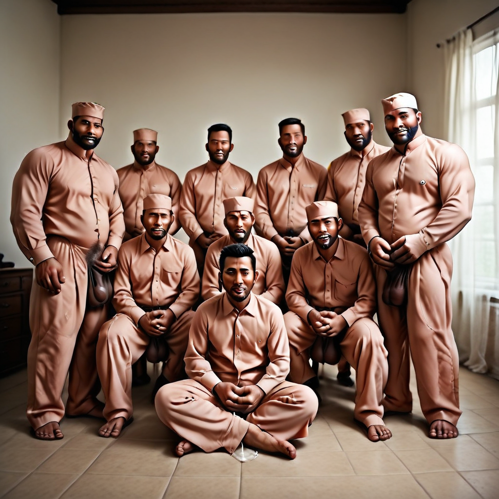 realistic photograph of a malay hidden cult, the men are large,