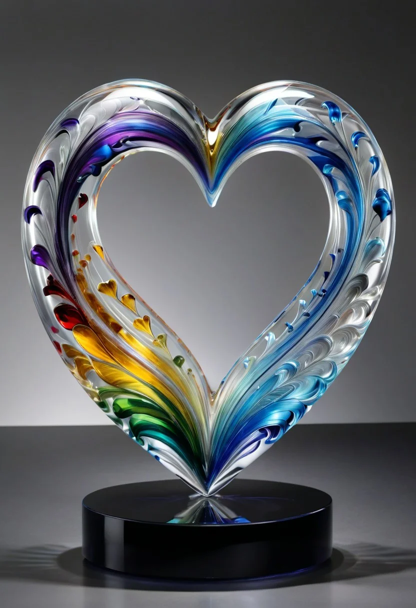 murano_glass_style pride heart, equality sign, and transgender pride colors, in a vibrant and celebratory composition.
,
combining minimalism, surrealism, and experimental materials to create a conceptual and immersive environment. The installation explores the fusion of art and design, nature and human experience, inviting viewers to engage with the space on a physical, emotional, and intellectual level. Through a meticulous attention to detail, form, and function, the art installation aims to challenge conventions and spark conversations about the evolving nature of contemporary art and its impact on society.