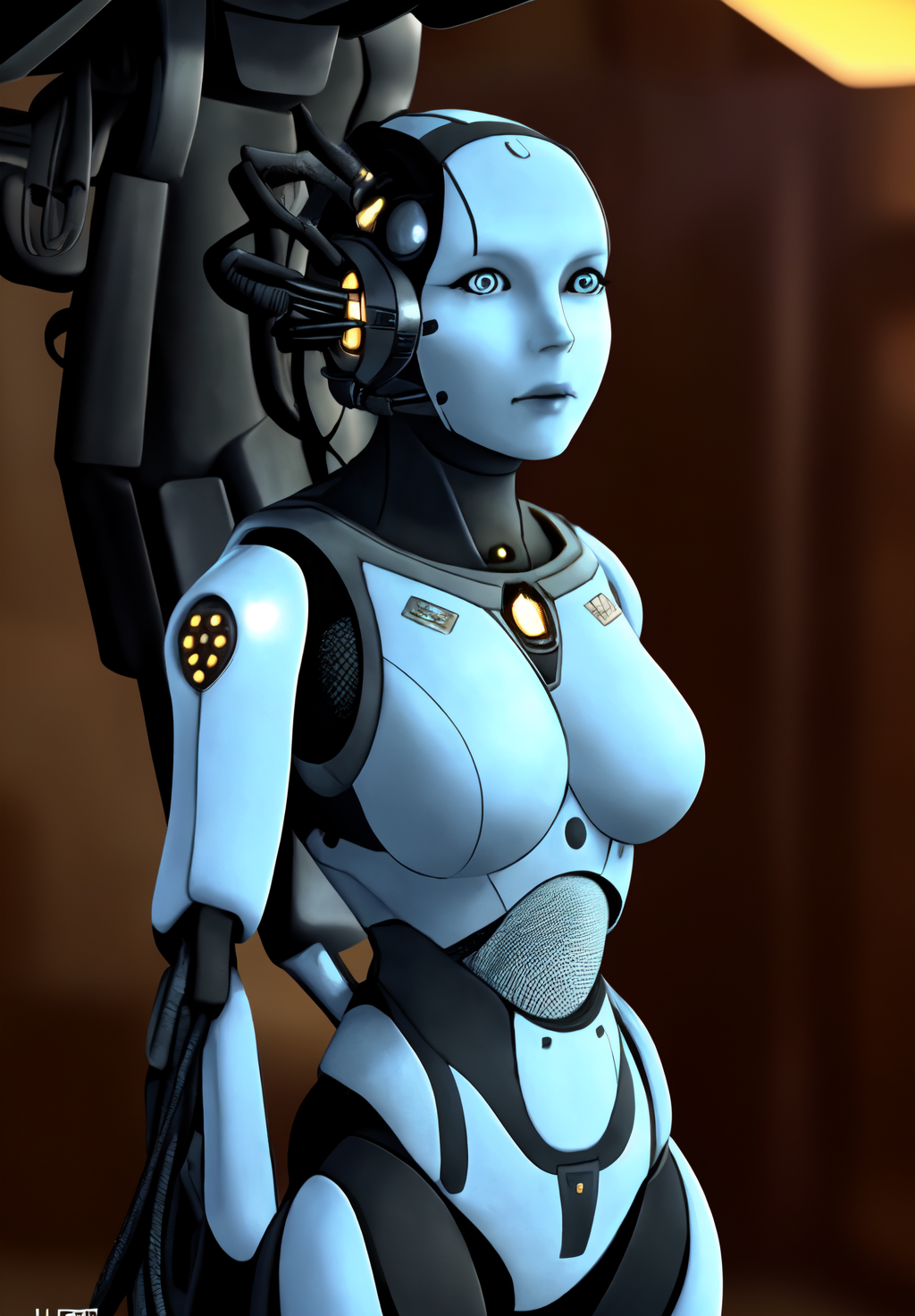 beautiful, masterpiece, best quality,perfect lighting, <lora:Adjutant:0.8>, Adjutant, 1girl, solo, colored skin, blue skin, body, torso,