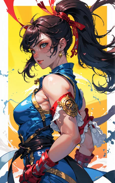 ck-ym, in the style of ck-ym, ck-mgs,
a heroic side portrait of Chun-Li from Street Fighter
<lora:Elden_Ring_-_Yoshitaka_Amano:0.2> <lora:ck-MetalGearSolid:0.4>
<lora:ck-yoneyama-mai:1>