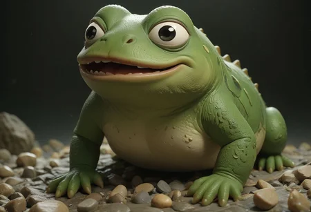 cinematic, sense of scale, 1 large stoned pepe_frog+chonkasaurus, reptile skin, slimey, raytracing, HD, 4k, floating energy, night, dark, (energy effects:1.3), <lora:chonkasaurus-000003:1>, <lora:add-detail-xl:2>