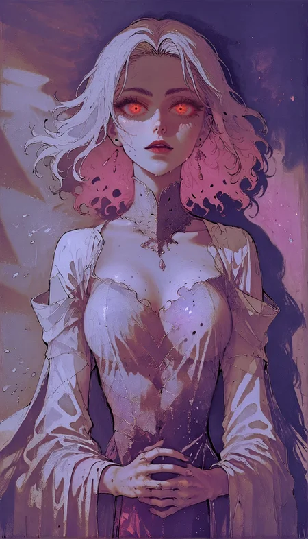 (score_9, score_8_up:1.1), score_7_up, Elegant, etheral presence, woman, solo, glowing eyes, an enigmatic aura, shadows, fiery light, dark and red ambiance, depth blur, enigmatique, mysterious, armored dress, beutifuly, curvy, dark dress, infected face, ful body, colorful dress <lora:Expressive_H-000001> expressiveh <lora:vixon gothic oil style:0.7> d4rk01l <lora:Gothic Art 2 Style SDXL_LoRA_Pony Diffusion V6 XL:0.5> <lora:Mon_XL:0.8> <lora:Pony_DetailV1.0>