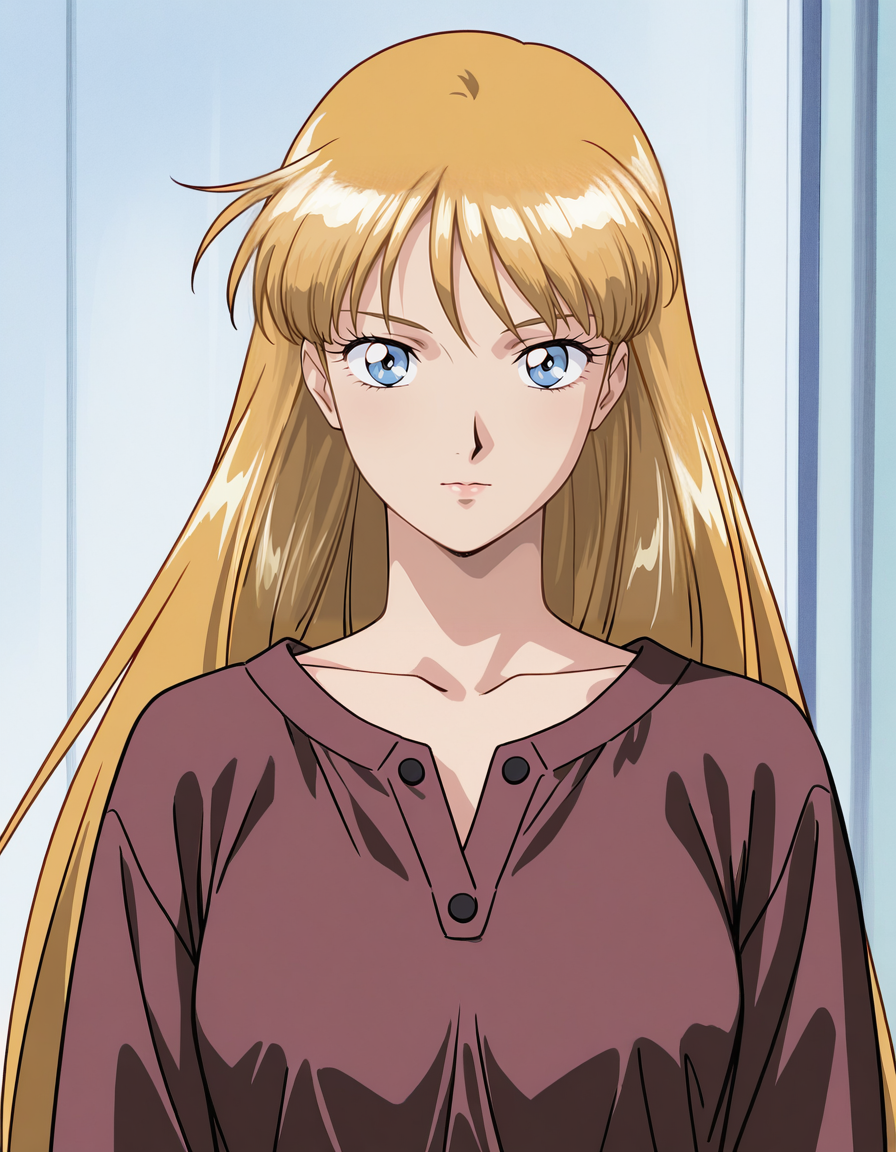score_7_up, anime BREAK official art, solo, 1girl, one girl, 
<lora:Lucille_Liliant:1>, Lucille Liliant, long hair, blonde hair, blue eyes, 
casual fashion, 1990s (style), 
(masterpiece:1.3), best quality, high resolution, unity 8k wallpaper, extremely detailed CG, 8K, (watercolor \(medium\), muted color, sketch:1.1), perfect anatomy, highly finished, masterpiece, best quality, high quality, amazing quality, great quality, very aesthetic, ultra detailed, highres, absurdres, highly detailed, highly detailed background,