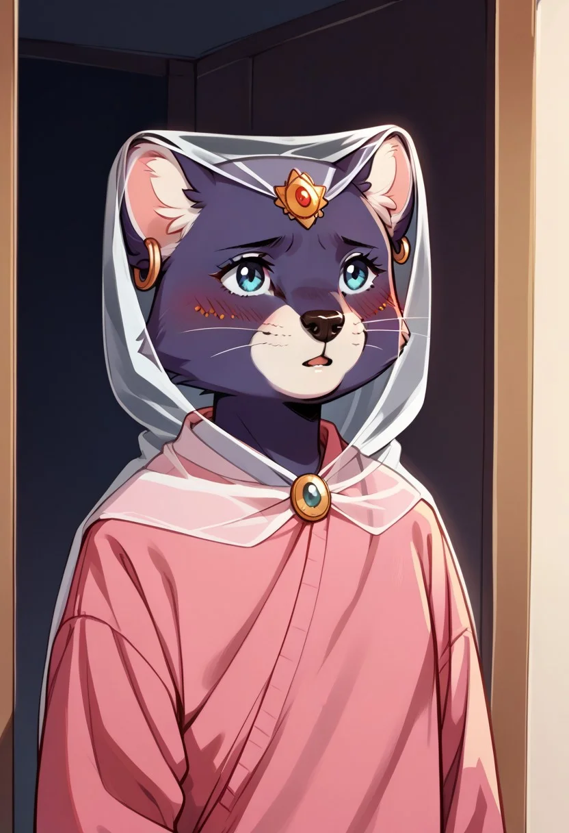 score_9, score_8_up, score_7_up, score_6_up, best quality, source_anime, solo, 1girl, female, standing, portrait, interior, princess_romy, romy_panther, furry, anthro, knva, shy, blush, nacked, unfiltred, nacked_buddy,