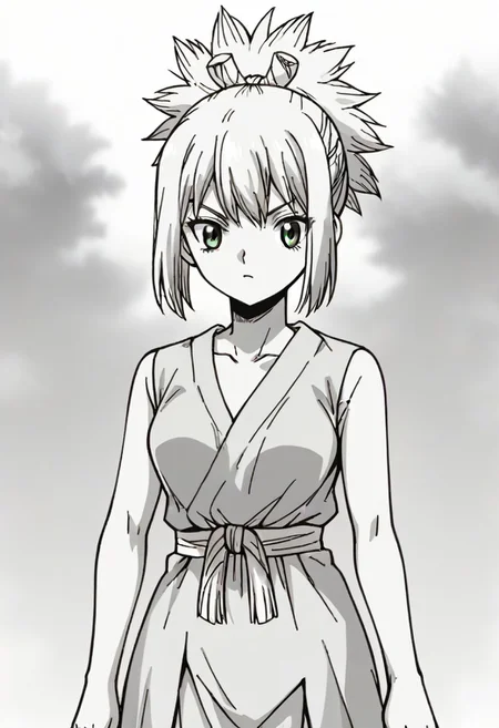 source_anime, cowboy shot <lora:KohakuDrSton3:0.9> kohaku, blond,,