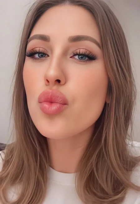 (dlips), a beautiful woman, 1girl, lips, an amateur selfie photo