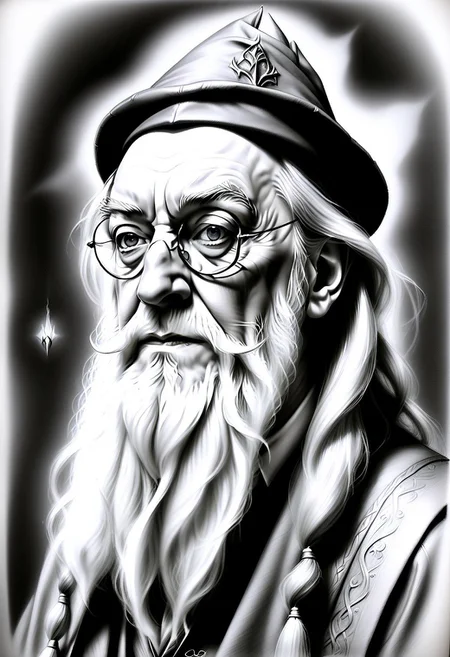 dumbledore made out of Jed-Pen , <lora:PencilDrawingStyle:0.7>