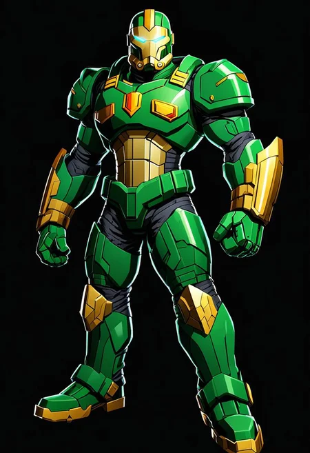 ncrender of doomguy as a hero of justice, black background