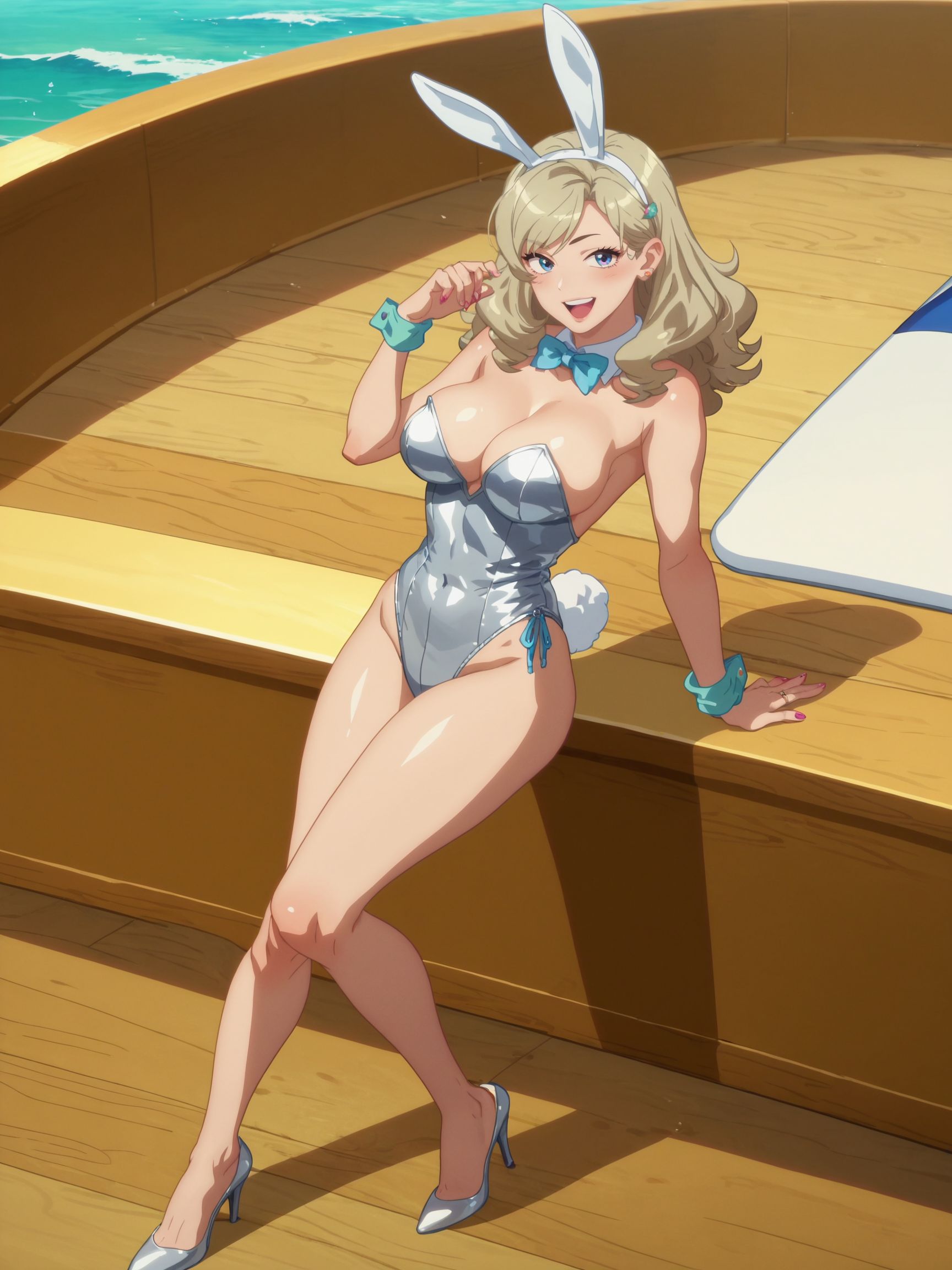 score_9, score_8_up, score_7_up, score_6_up, score_5_up, score_4_up, anime screencap,
1girl, bitchko <lora:bitchko_(jk_bitch)-PD-1.0:1>,
silver playboy bunny, shiny clothes, fashion model, sexy pose, heels, on a boat, ocean, full body,