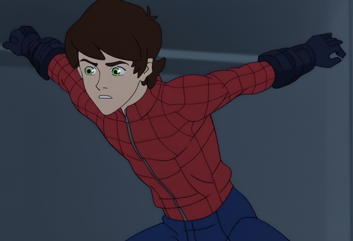 Peter parker has green eyes and brown hair.