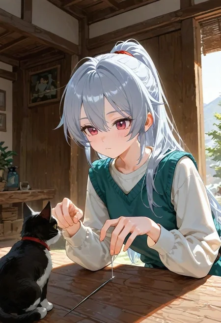 ,(cat:1.2), masterpiece, best quality, newest, absurdres, highres, safe,, (artist:ningen_mame:0.9),(artist:sho_(sho_lwlw):0.9),(artist:fkey:0.7),(ciloranko:0.5),
,, fir needles, fir needle style, fir needle, made out of fir needles
.,
Dive into the thriving woods of creativity, emphasizing theme adherence with aesthetics sharp enough to rival a pine needle. Engage with the model's intricacies to produce entries that aren't just visually compelling, but intellectually stimulating too.