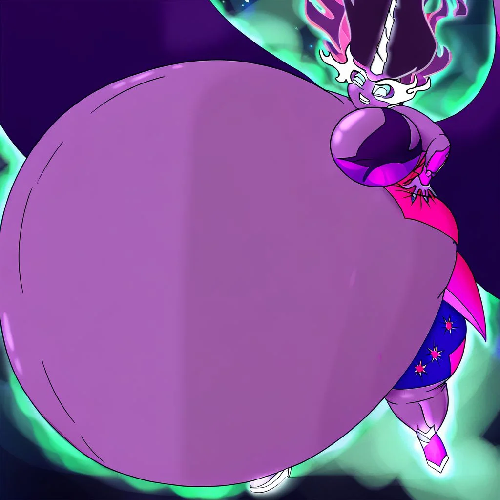 belly size bigger than main body)), (gigantic belly:2.0), goddess, Midnight Sparkle, Equestria Girls