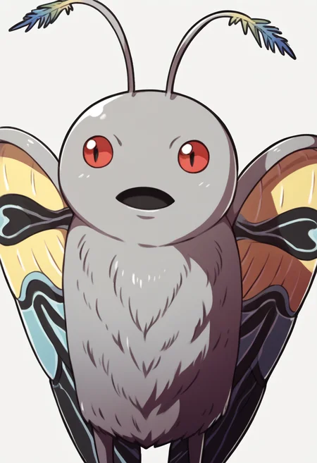 score_9, score_8_up, score_7_up, source_anime BREAK 1boy, solo,
<lora:zs_FatesPortraitsXL:1> fatesportraits, portraits, white background
 <lora:Mothman-pdxl_Fp:1> mothman, pokemon \(creature\), red eyes, open mouth, antennae, grey skin, wings